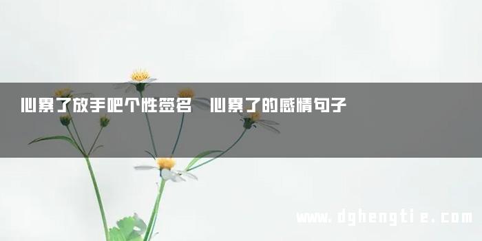 心累了放手吧个性签名 心累了的感情句子